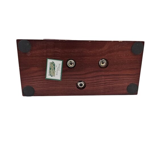 Collections Etc Vintage Desktop Train Figurine Decor Lamp Post Design Wood Base - Picture 2 of 11